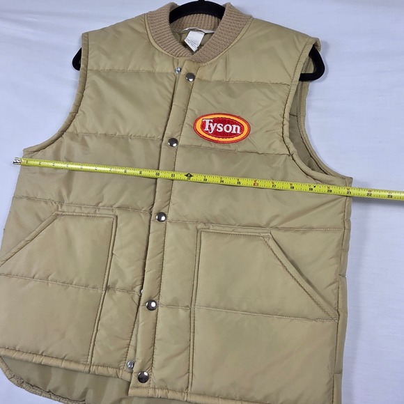 Tyson Vintage Puffer Vest Tan Quilted Snap Front Workwear Mens Sz Medium Cosplay - Picture 7 of 16